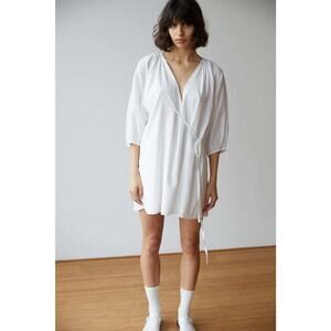 Deiji Studios The Double Over Dress - Xs White